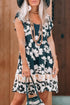 Floral Print Ruffle Sleeve Empire Waist Mini Dress